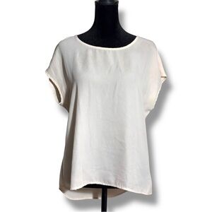 Ali & Kris Cream Pale Pink Cap Sleeve Shear Lightweight Blouse